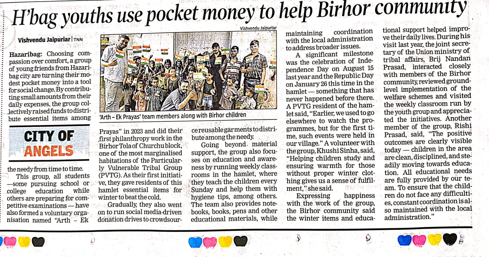 Arth Ek Paryas Article In Time Of India News Paper ( Proud Moment )