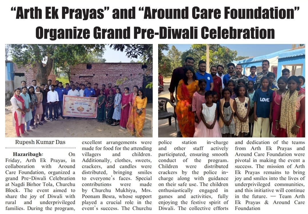 Pre- Diwali Celebration With Birhor Community in Collaboration with Around Care Foundation